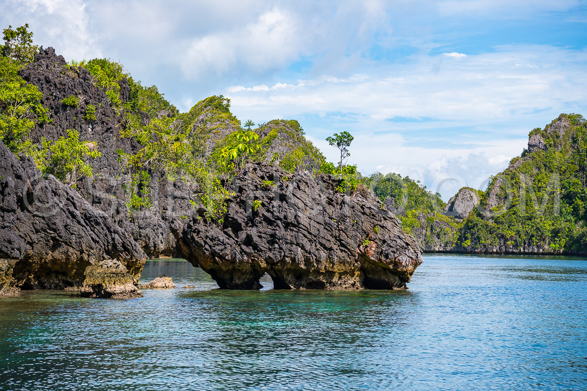 Photo de East Misool- groupe de petites îles dans un lagon bleu peu profond- Raja Ampat- Papouasie occidentale- Indonésie