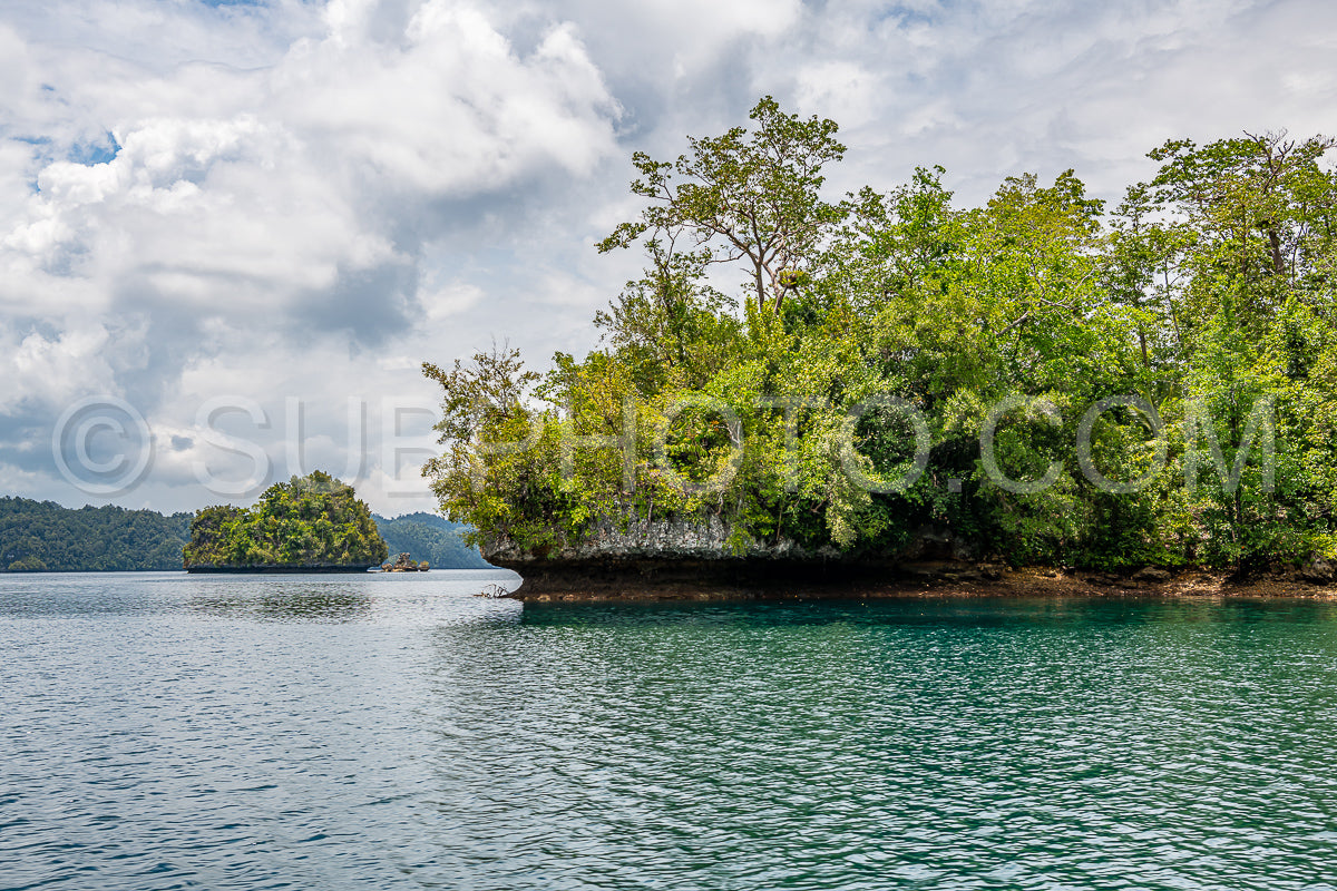 Photo de Waigeo- Kri- Mushroom Island- groupe de petites îles dans un lagon bleu peu profond- Raja Ampat- Papouasie occidentale- Indonésie