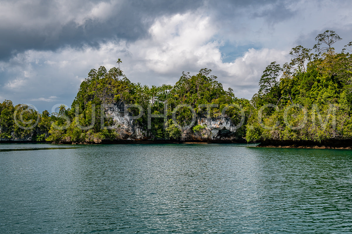 Photo de Waigeo- Kri- Mushroom Island- groupe de petites îles dans un lagon bleu peu profond- Raja Ampat- Papouasie occidentale- Indonésie