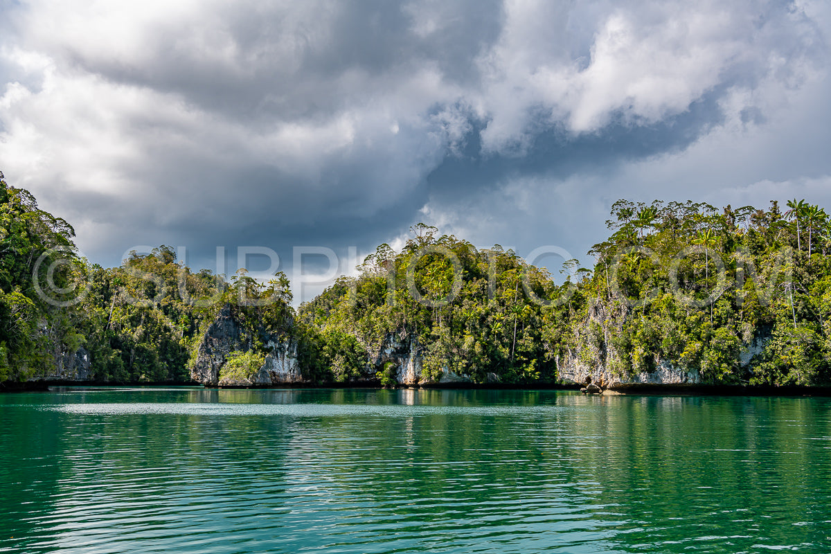 Photo de Waigeo- Kri- Mushroom Island- groupe de petites îles dans un lagon bleu peu profond- Raja Ampat- Papouasie occidentale- Indonésie