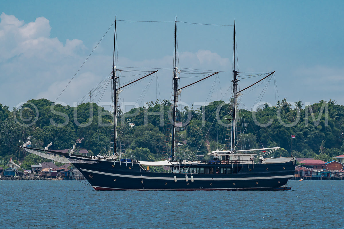 traditional wooden boat in port of Sorong- Raja Ampat- Indonesia