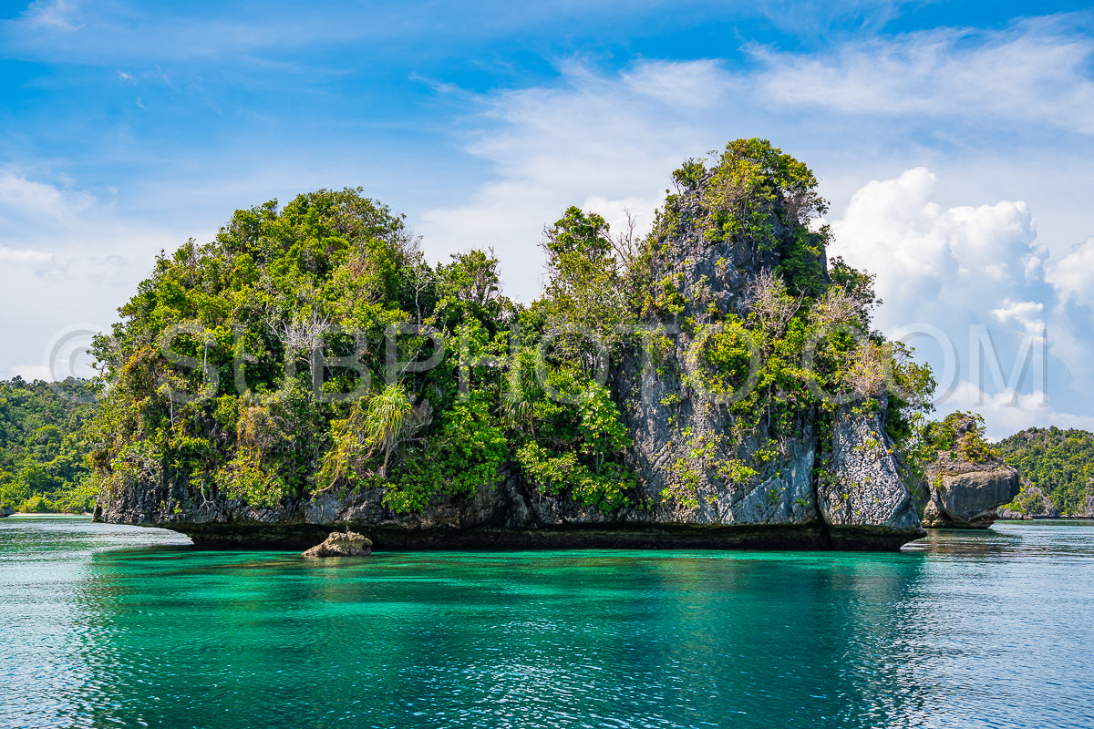 Photo de East Misool- groupe de petites îles dans un lagon bleu peu profond- Raja Ampat- Papouasie occidentale- Indonésie