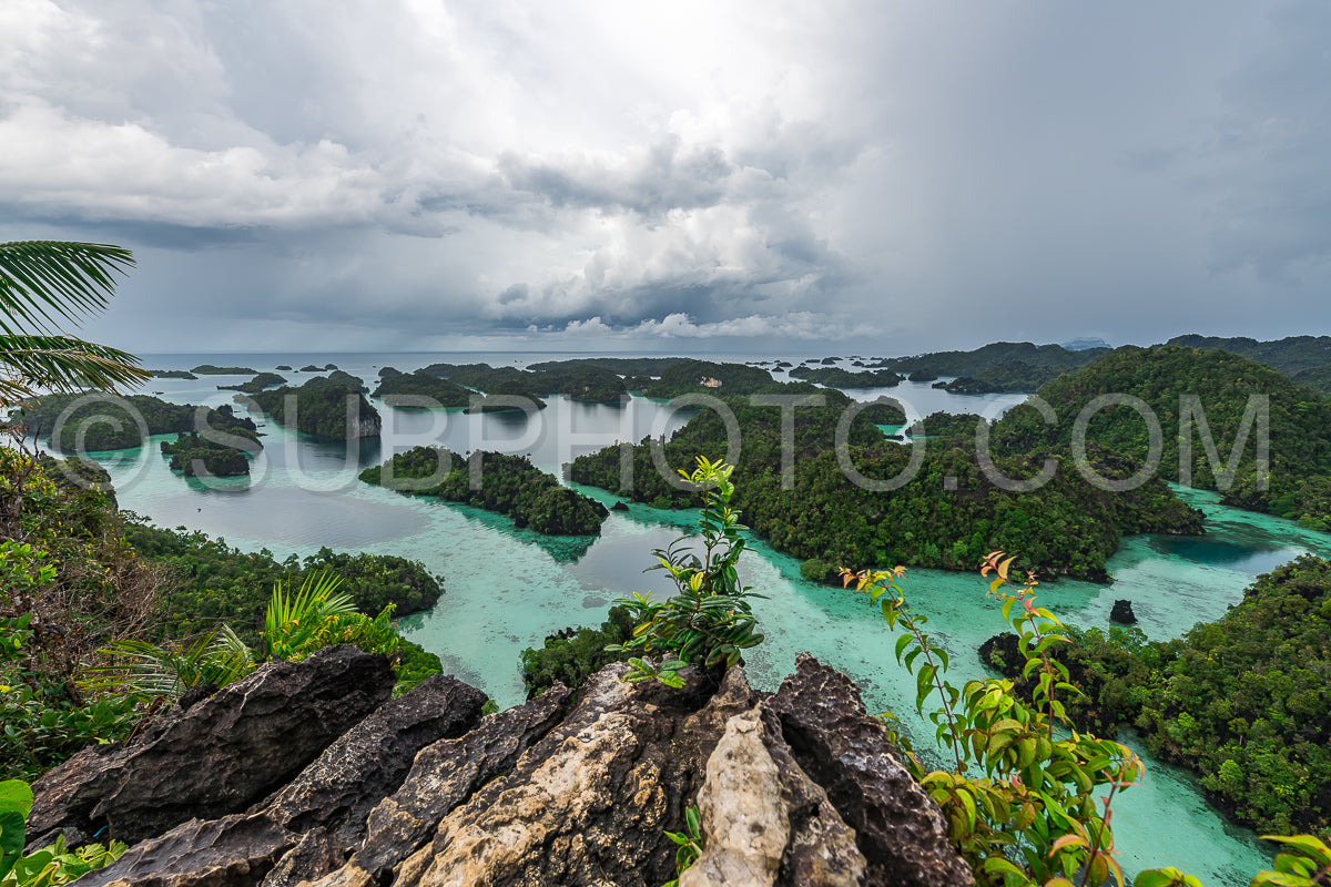 Photo de East Misool- groupe de petites îles dans un lagon bleu peu profond- Raja Ampat- Papouasie occidentale- Indonésie