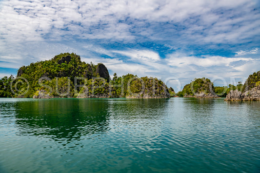 Photo de Waigeo- Kri- Mushroom Island- groupe de petites îles dans un lagon bleu peu profond- Raja Ampat- Papouasie occidentale- Indonésie