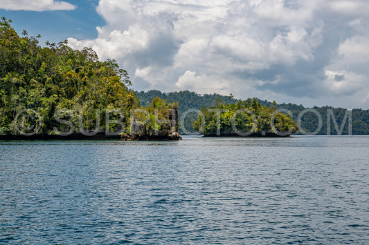 Photo de Waigeo- Kri- Mushroom Island- groupe de petites îles dans un lagon bleu peu profond- Raja Ampat- Papouasie occidentale- Indonésie