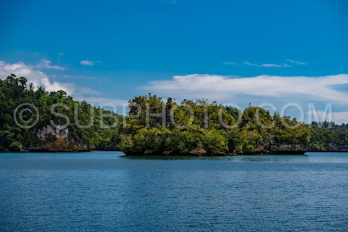 Photo de Waigeo- Kri- Mushroom Island- groupe de petites îles dans un lagon bleu peu profond- Raja Ampat- Papouasie occidentale- Indonésie